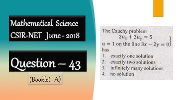 CSIR NET Mathematics Solution June 2018 | Question 43 | P.D.E. | Cauchy Problem