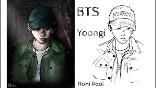 [BTS Fanart] Yoongi / Suga / Agust D - speed Drawing - Roni Pool