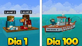 PASSEI 100 DIAS SENDO PESCADOR NO MINECRAFT - O FILME