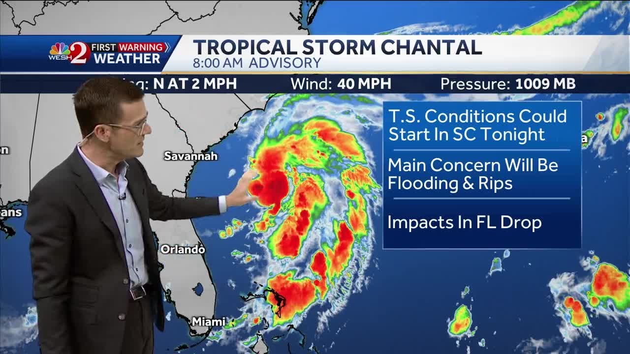 Tropical Storm Chantal forms off coast of southeastern US - YouTube