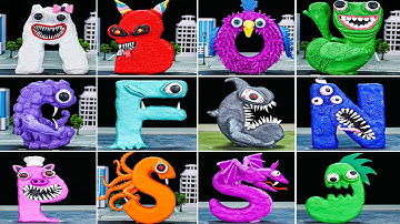 😱😱 Making ALPHABET LORE MONSTER in GARTEN OF BANBAN (1- 3) Sculptures with Clay | Alphabet Lore clay
