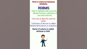 What is RDBMS , Relational Database management system #shortsvideo
