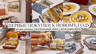 ПЕРВЫЕ ПОКУПКИ К НОВОМУ ГОДУ🥂 РЕТРО-ЕЛОЧКА🎄 Воскресный обед🥧 ДЕТИ ВЕРНУЛИСЬ🥰