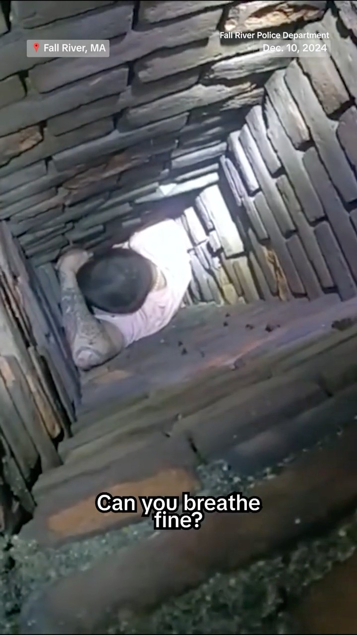 Man gets stuck in chimney while evading police