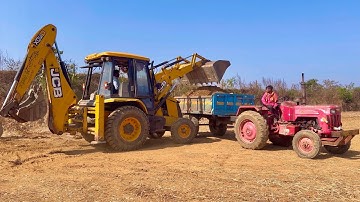 JCB 3DX Machine Loading Mud In Tractors - New Mahindra And Eicher Tractor | Jcb And Tractor Videos