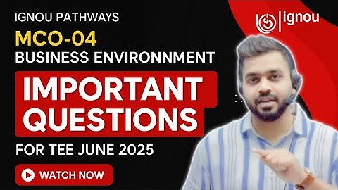 MCO 04 IMPORTANT QUESTIONS TEE JUNE 2025 | Business Environment IGNOU | Scored 80+!PDF Avail🔥