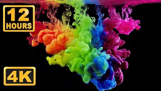 Abstract Liquid! 12 Hours 4K Satisfaying Video! Relaxing Music \/ Screensaver for Meditation. Fluids