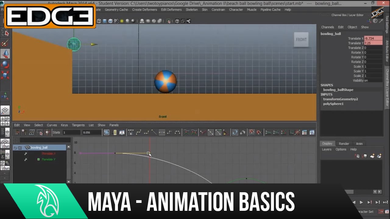 Maya Animation Tutorial for Beginners - Graph Editor HD - YouTube