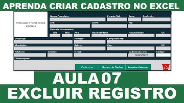 Como Criar Cadastro no Excel sem Formulario #Aula 07