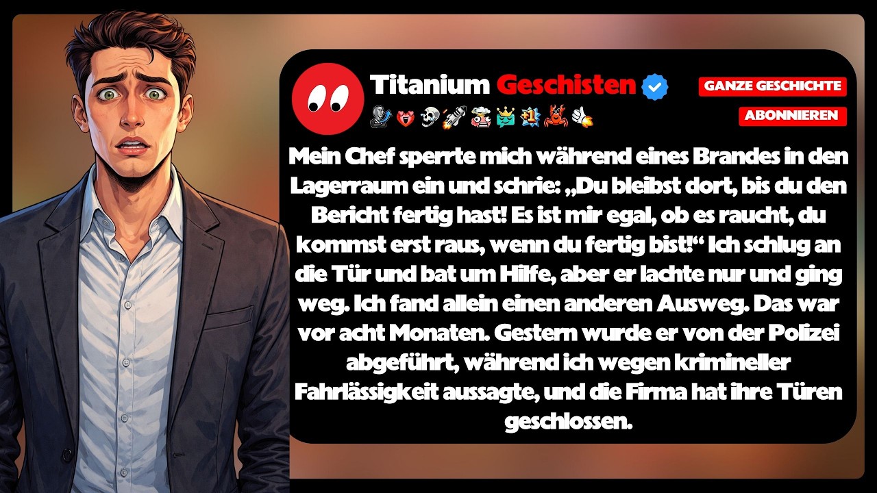 [GANZE GESCHICHTE] Mein Chef sperrte mich während eines Brandes in den Lagerraum ein und schrie...