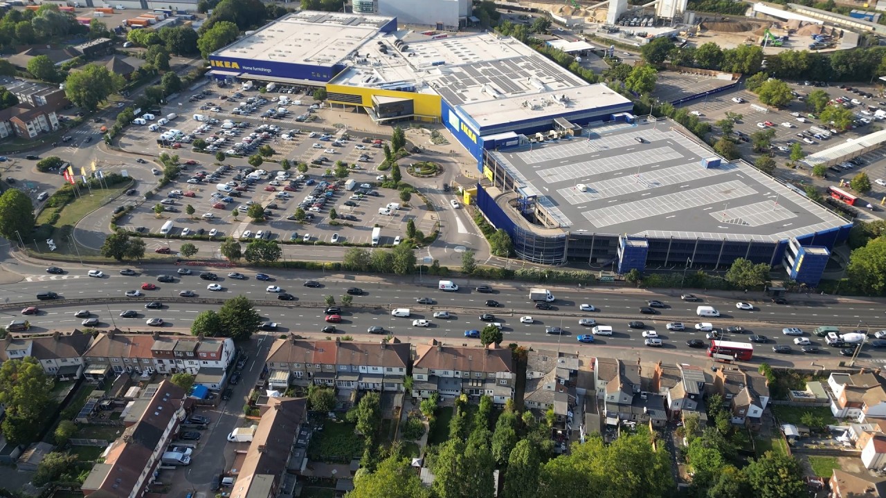 Neasden, London from Above - 4K Drone Footage