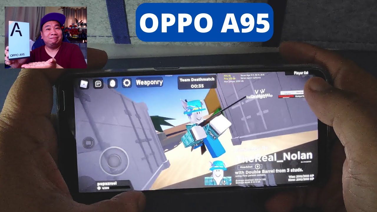 OPPO A95 GAMING TEST  - ROBLOX WEAPONRY