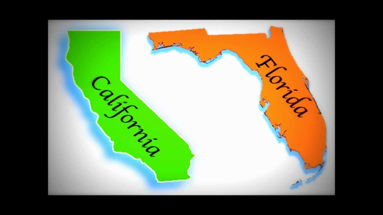 Различия климата калифорнии и флориды. Флорида штат Калифорния. Калифорния и Флорида на карте. Калифорния или Флорида. Калифорния и Флорида на карте США.