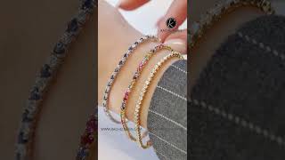 Custom Rk Natural Sapphire Rainbow Tennis Bracelet Review Rachel Koen Fine Jewelry