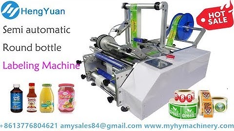 Semi automatic round bottle labeling machine, can label applicator