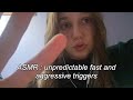 ASMR | unpredictable up close triggers (mouth sounds, gripping, + hand sounds)