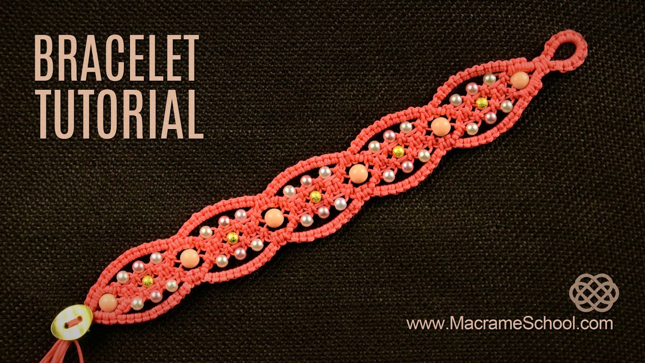 Square Knot Loops Bracelet Tutorial | Macrame School - YouTube