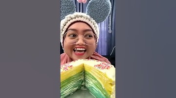 Thumbnail of Rainbow crepe cake made from rice #shorts