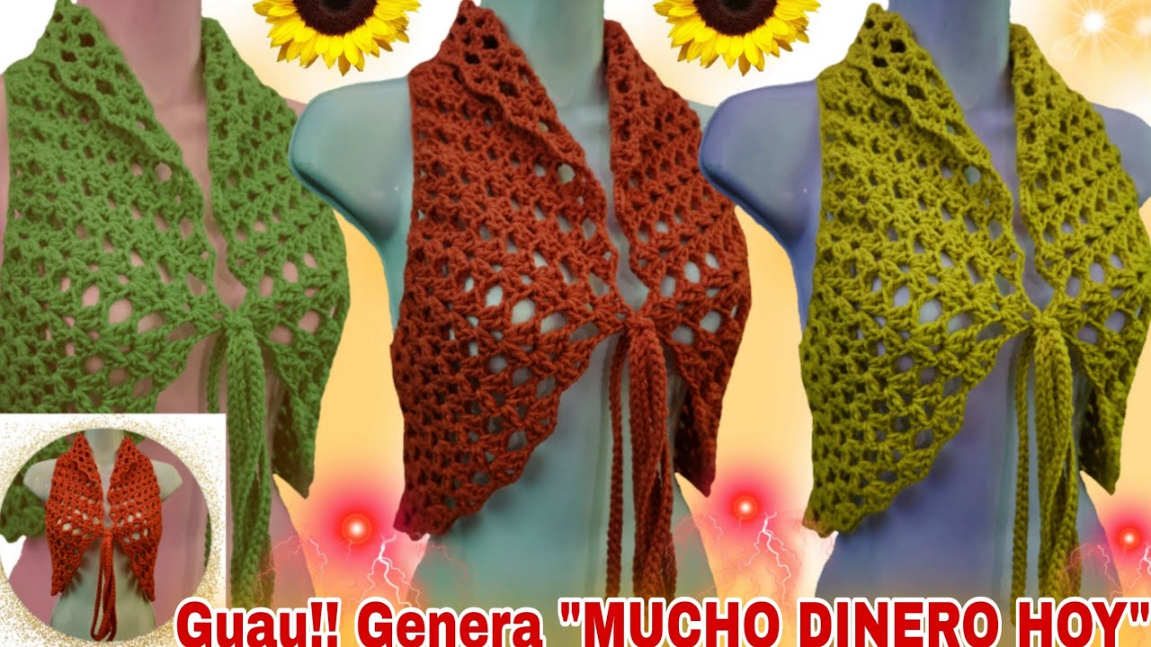 ⛔️ Guau!! Con Este CHALECO a Crochet vas a GANAR Mucho DINERO (VENDELO por $60.00 Dólares). 😱
