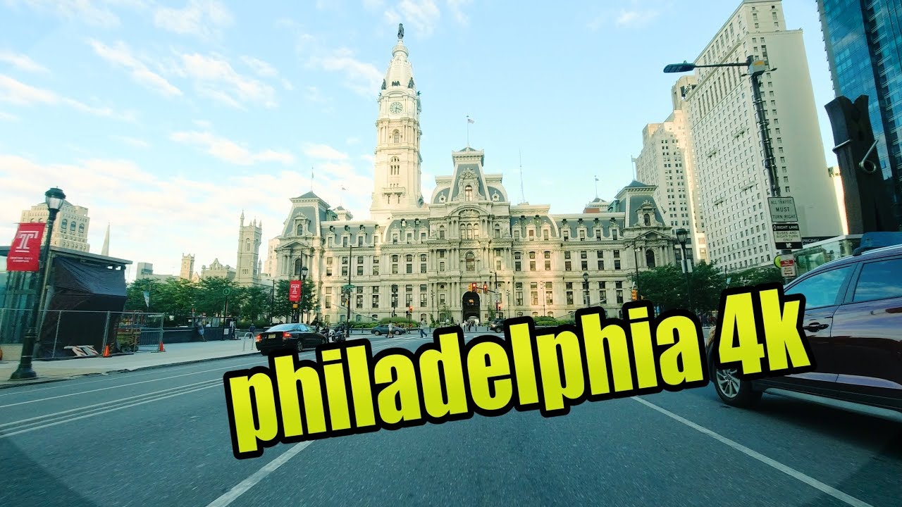 DRIVING DOWNTOWN PHILADELPHIA 4K - USA