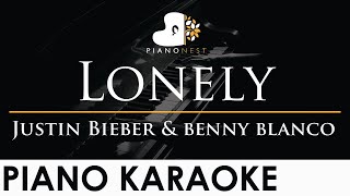 Justin Bieber \& benny blanco - Lonely - Piano Karaoke Instrumental Cover with Lyrics