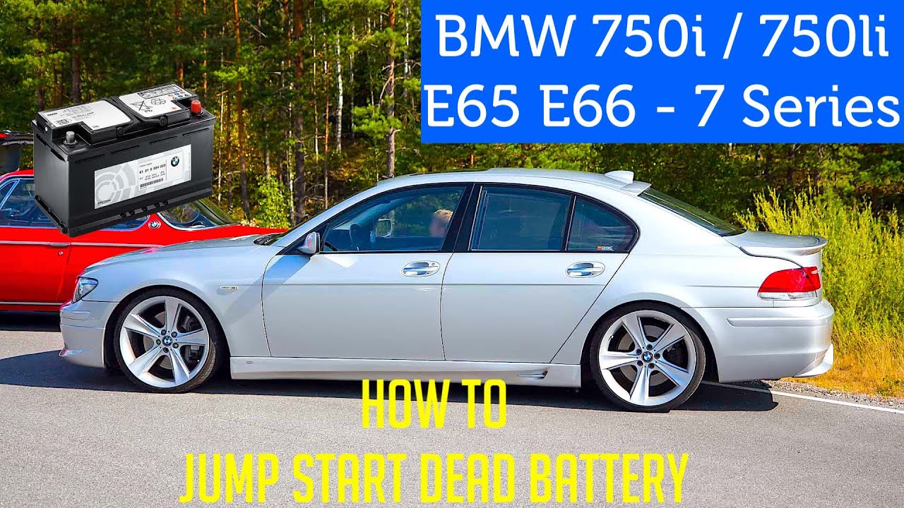 How to Jump Start Battery on BMW 7 Series 750 | BMW E65 E66 Jump Start Dead  Battery - YouTube