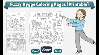 Fuzzy Hygge Coloring Pages PDF Free [Printable]