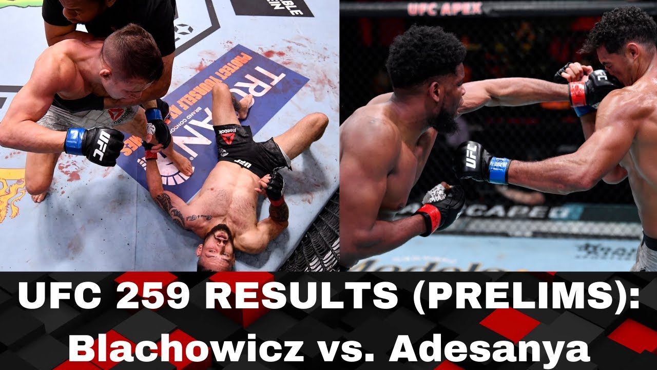 UFC 259 RESULTS (PRELIMS): Blachowicz vs. Adesanya