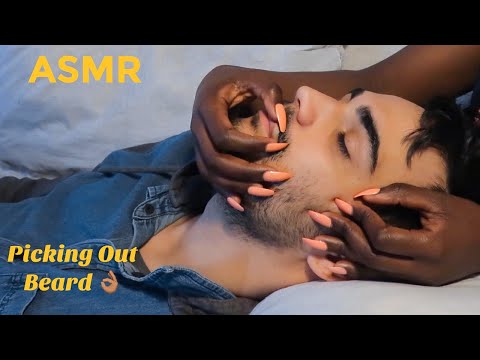 Asmr Picking Out Beard 🧔🏻 Part 2 -Side Burns