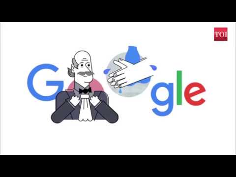 طريقة غسل اليدين بالماء والصابون Google Doodle: Recognizing Ignaz Semmelweis and handwashing