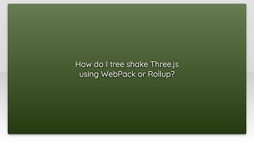 How do I tree shake Three.js using WebPack or Rollup?