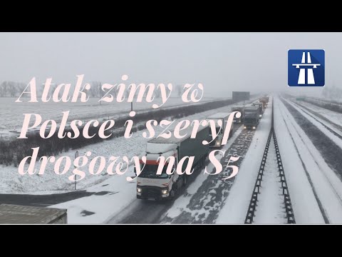 Zima w Wielkopolsce i szeryf drogowy na S5 Gniezno - Poznań