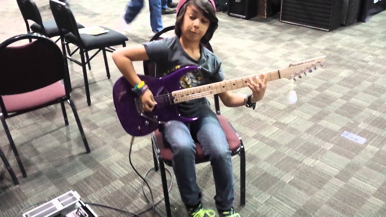 Pasquale Custom Guitars 9 year old shredder