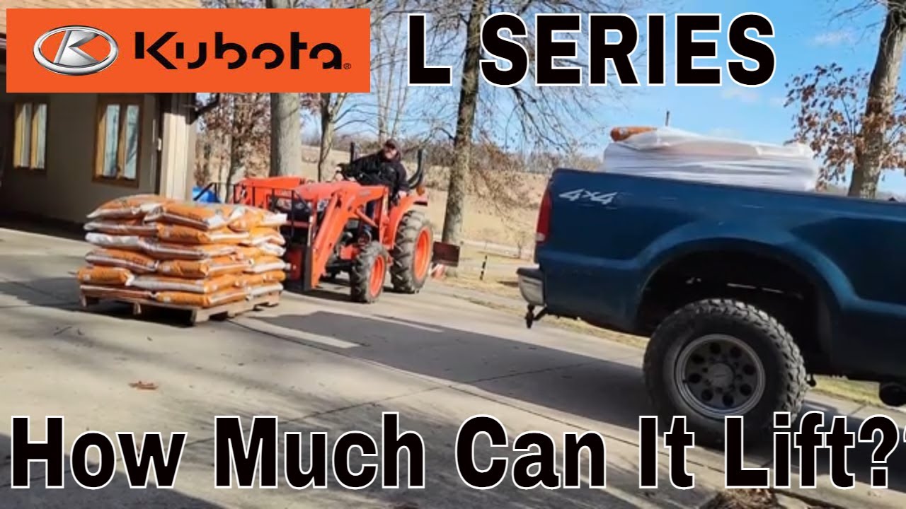 Kubota L3200 Actual Lifting Capability, Moving Wood Pellets YouTube