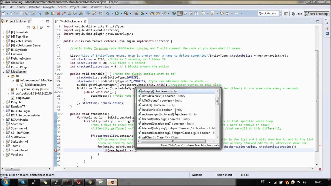Speed coding with comments - Plugin MobStacker w/Sources - YouTube