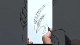 How to draw wheat plant ✨    #short #viral #drawing