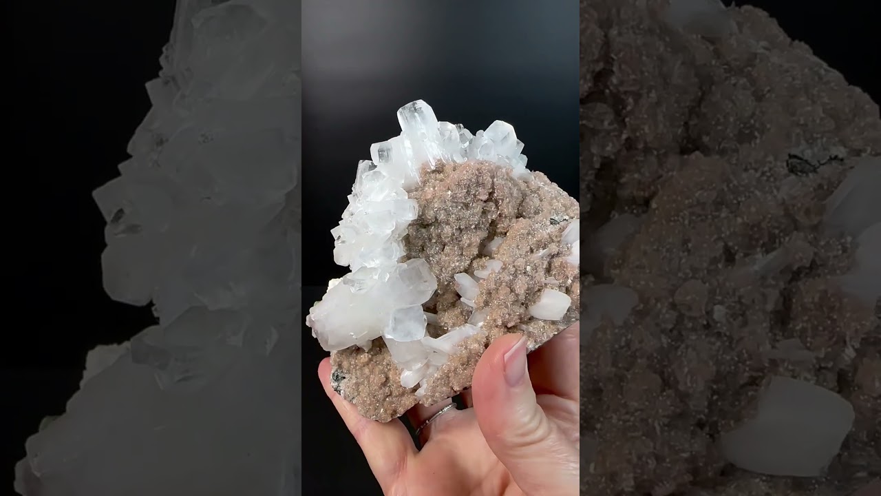 Clear Apophyllite, Stilbite & Okenite on Basalt Matrix