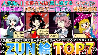 【ゆっくり解説】東方原作史上人気のZUN絵はどれ⁉︎みんなで選んだランキングTOP7を解説！