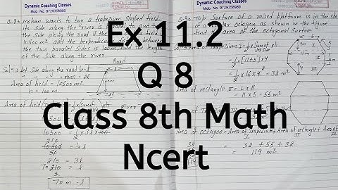 Ex 11.2, Q 8, Chapter 11, Mensuration, Class 8 Math