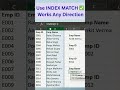 INDEX MATCH in Excel #excel #exceltips #exceltricks #exceltutorial #shorts #shortvideo #shortsfeed