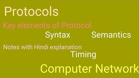 Protocols||Key elements of protocol||Computer Network