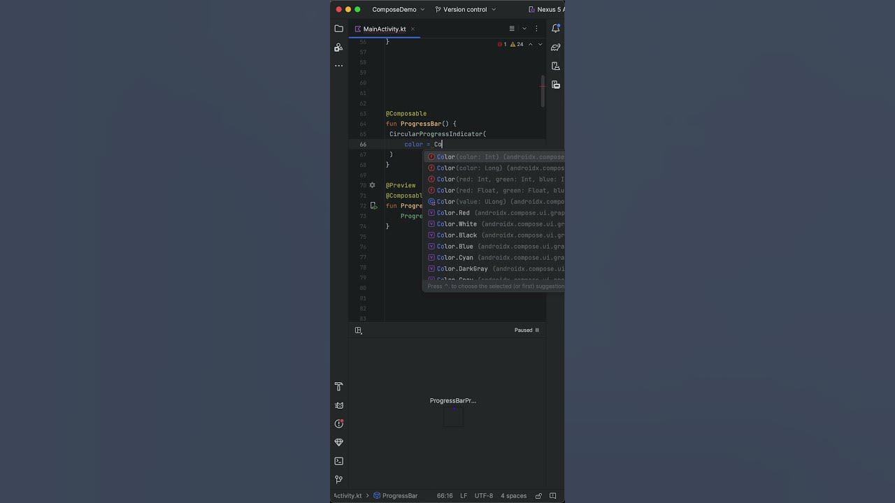 How to create a progress bar in jetpack compose androidui 