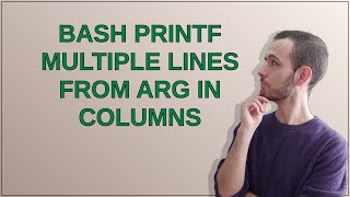 Bash printf multiple lines from arg in columns