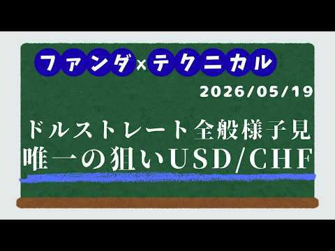 ドルストレート分析｜唯一の上昇候補ドルスイス、トランプ発言リスクに要注意【5/19】