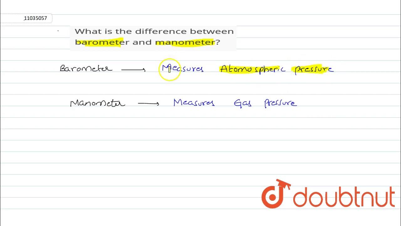 What is the difference between barometer and manometer? YouTube