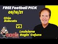 Free Football Pick Ohio Bobcats vs Louisiana Ragin' Cajuns Picks, 9/16/2021 College Football