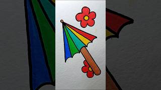 ASMR Coloring Rainbow Umbrella ☂️🌈 #asmr #art #drawingideas #youtubeshorts