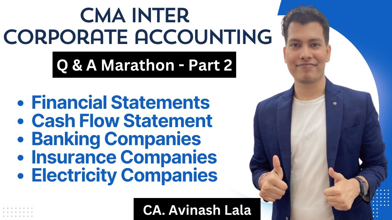 CMA Inter Corporate Accounting Question-Answers Marathon Part 2 by CA ...