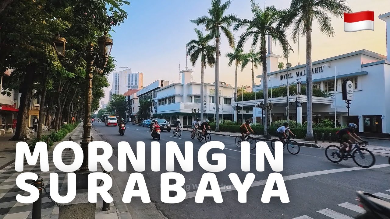 Jalan Tunjungan Surabaya Morning Vibes | Surabaya Walking Tour 4K
