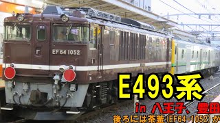 【JRの新型事業用電車!?】E493系 八王子＆豊田駅にて【車両観察、追っかけ動画】